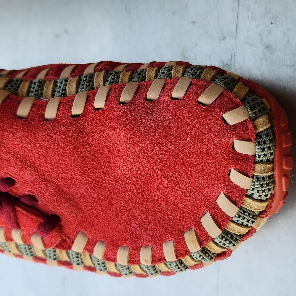 NIKE Air Footscape Woven Chuka Knit Red Suede Sneakers Size 11. - Picture 5 of 11